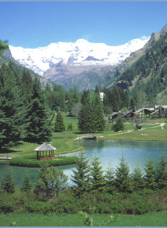 [The pond close to Gressoney centre]